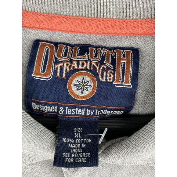 Vintage Duluth Trading Co‎ Gray Cotton Polo Men's short sleeve size XL - Picture 4 of 6